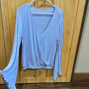 American Eagle Outfitters Lavendar Wrap Blouse